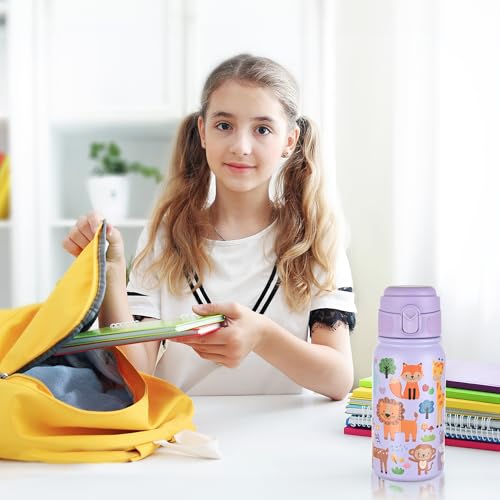 Kids 12oz Insulated Water Bottle - Light Purple, Leakproof & Portable