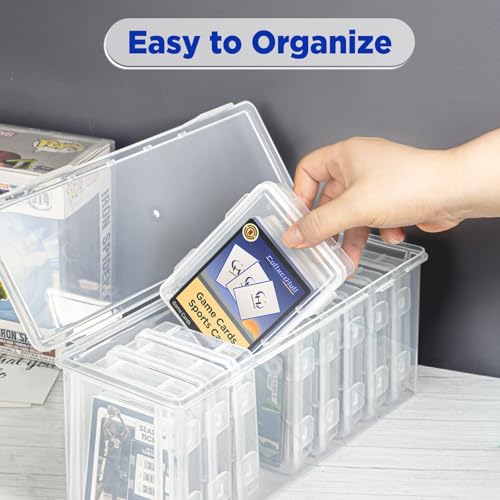 Trading Card Storage Box Set - 10 Plastic Card Holders for Sports & Collectible Cards