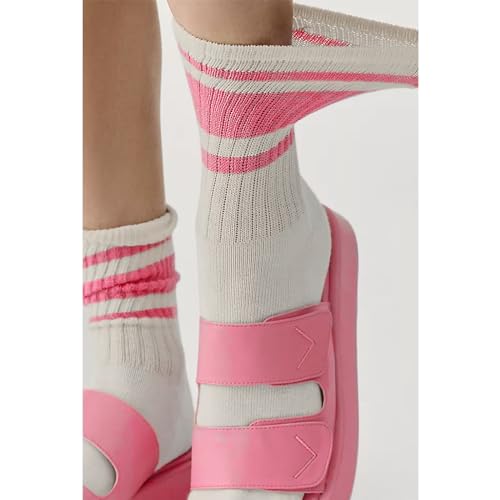 Fun Novelty Retro Striped Crew Socks For Women Sporty Calf Casual Cotton Tube Socks Women