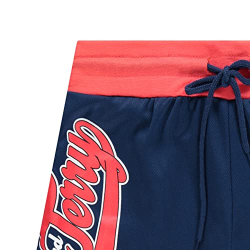 X-Large Navy Basketball Shorts with Cartoon Mesh Design - Tom & Jerry Mens Apparel