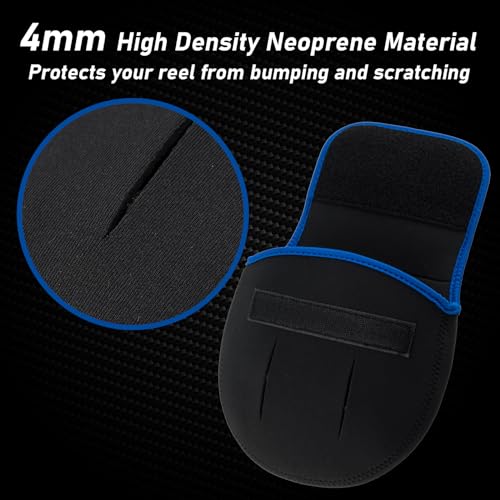 Dr.Fish Spinning Reel Cover 1000-3000, Neoprene Protective Bag with Handle Slot - 2 Pack