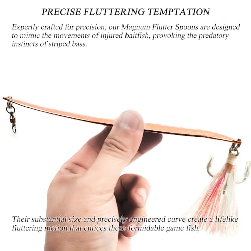 Magnum Flutter Spoons Large Fishing Lures Set - B4 - 7.5 Inch Gold Silver Rose Gold, 3 Pcs