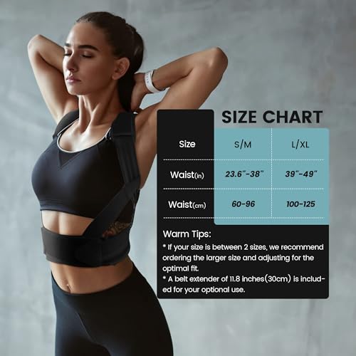 Posture Corrector for Women & Men, Adjustable Back Support Brace - Small/Medium