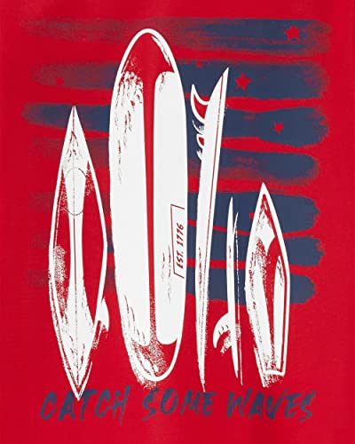 Boys Rashguard UPF 50+ Sun Protection - Surfboard Red 5T