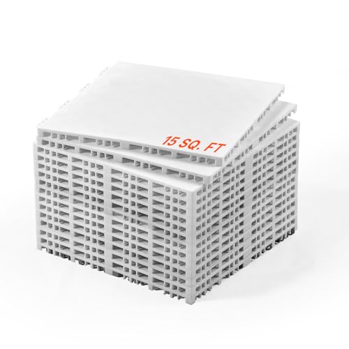 Gray Interlocking Gym Floor Tiles for Sports & Training - 12x12 in, 15 pcs, Impact-Resistant