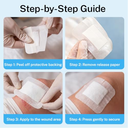 Sterile Wound Care Gauze Dressings 30 Pack - Water-Resistant & Non-Adherent