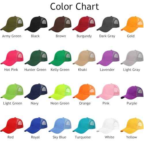 Falari Trucker Hat Baseball Cap Structured Plain Design 6 Panel, Adjustable Size