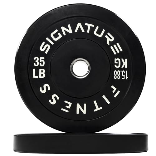 Fitvids Olympic Barbell 2-Inch Rubber Bumper Plate Weight Set for Strength Training, Multiple Options