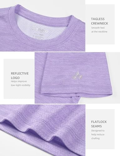 Men's Athletic T-Shirt Quick Dry Moisture Wicking Gym Top - Medium Lavender