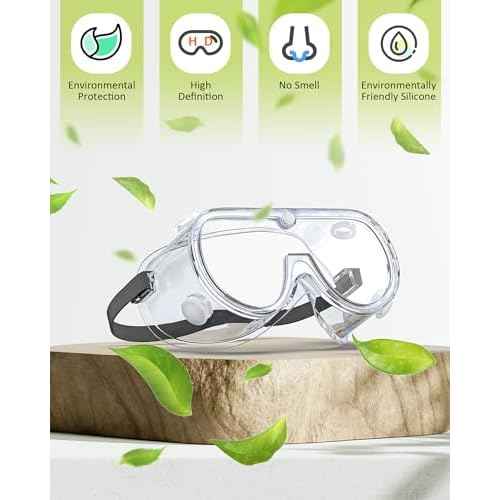 Anti-Fog Indirectly Vented Lab Safety Goggles Over Glasses