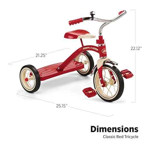 Radio Flyer Classic 10 Inch Toddler Tricycle with Rubber Tires and Steel Frame, Red