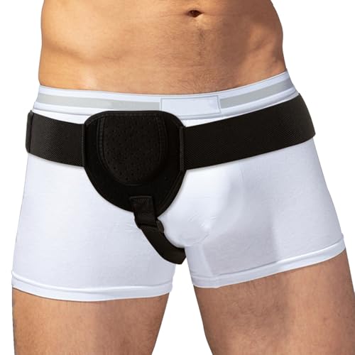 Men's Inguinal Hernia Support Belt with Removable Pads - Adjustable Groin Brace