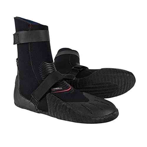 O'Neill Heat 5mm Round Toe Neoprene Boot with Textured Rubber Sole for Cold Water Surfing, Paddleboarding, Snorkeling, Black, 12