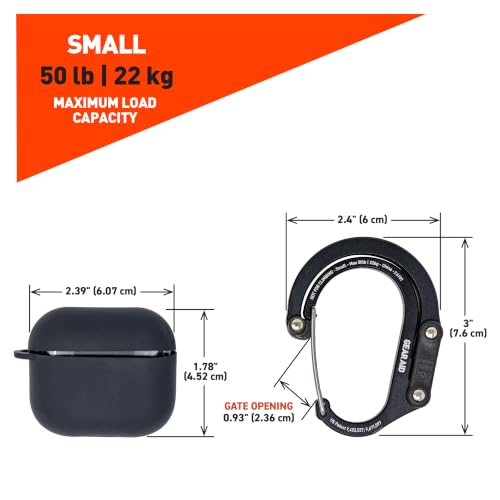 Small Swivel Carabiner with Hook - Black & 2 Pack, 360° Rotation