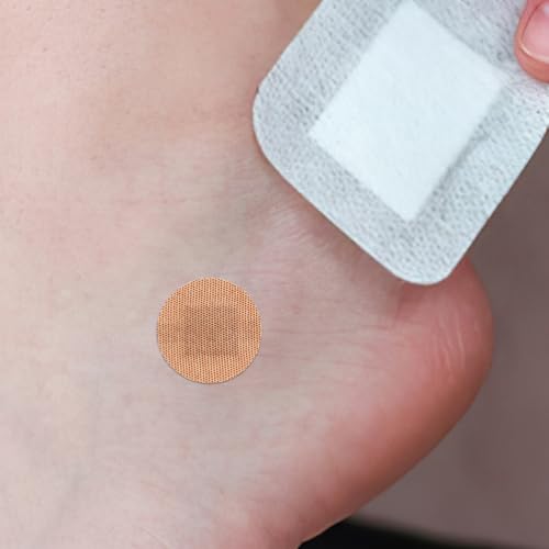 NOLITOY 100pcs Elastic Spot Bandages, Small Round Adhesive Flexible Fabric Tape Sticker for Wounds Protection Care in Multiple Sizes