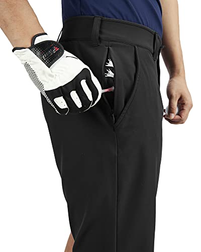 Men's Golf Shorts 11 Inch Inseam Lightweight with 5 Pockets - Black 36