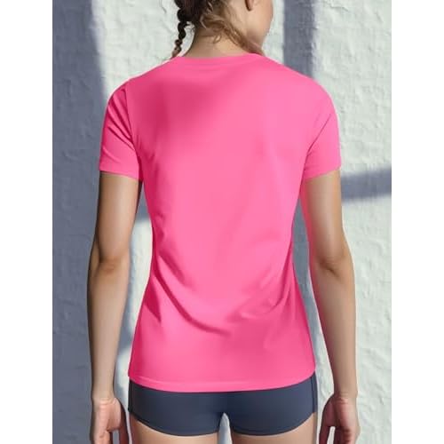 Zengjo Women's Short Sleeve Running Shirts UPF 50+ Sun Protection SPF Quick Dry Athletic Workout T-Shirts