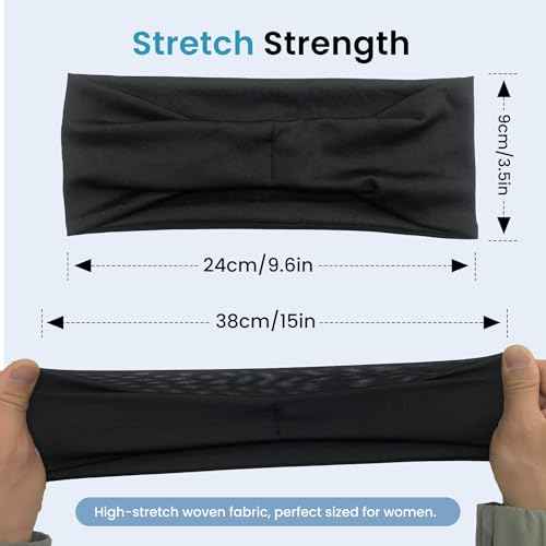 6PCS Moisture Wicking Men's Athletic Headbands - Sweat Head Bands for Sports, Running, Workout, Gym, Cycling, Football, Yoga