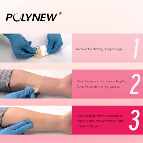 4x4 Inch Hydrocolloid Wound Dressings - 12 Pack Waterproof Skin Bandages - Light Exudate Care