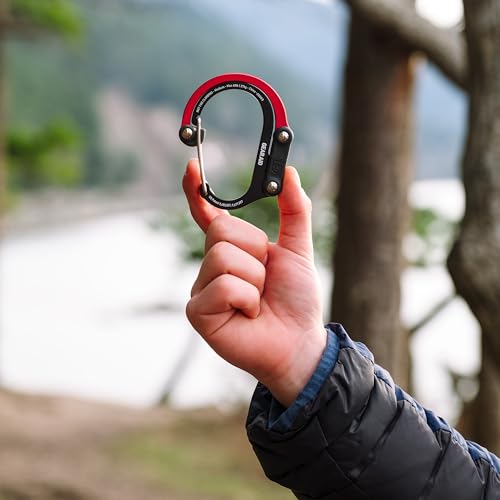 GEAR AID HEROCLIP Carabiner Gear Clip and Hook (Medium) for Camping, Backpack, and Garage Organization, Black and Blue, 2 Pack