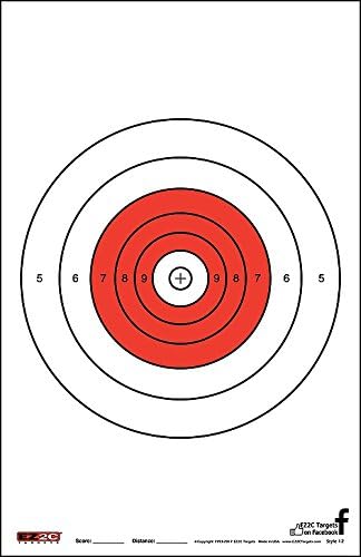5 Style Gun and Rifle Paper Targets Bundle Pack for Shooting by EZ2C ~ Highly Visible and Bright Game Target ~ for Gun Range or Outdoor Use ~ 11" x 17"