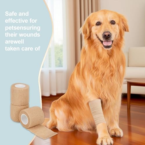6 Pack,2inches¡¿ 5 Yards Self Adhesive Bandage Wraps for Sports, Cohesive Bandages,Atheletic Tape for Wrist, Ankle, Hand, Leg,Skin Color,Vet Wrap