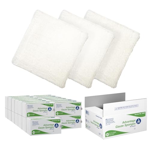 Dynarex Advantage Woven Gauze Sponges 3" x 3" - Non-Sterile 12-Ply Absorbent Cotton Gauze Pads for Wound Dressing - 200-Count Box, 20 Boxes per Bulk Case