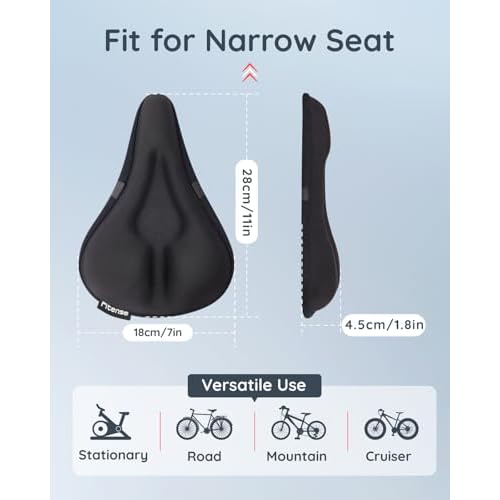 Bike Seat Cushion, Comfort Bike Seat Cover for Men Women, Exercise Bicycle Seat Cushion Padded Cover Compatible with Peloton, Mountain Stationary Bikes