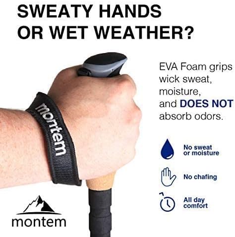 Montem Ultra Strong Trekking, Walking, and Hiking Poles - One Pair (2 Poles) - Collapsible, Lightweight, Quick Locking, Weather-Resistant and Ultra Durable