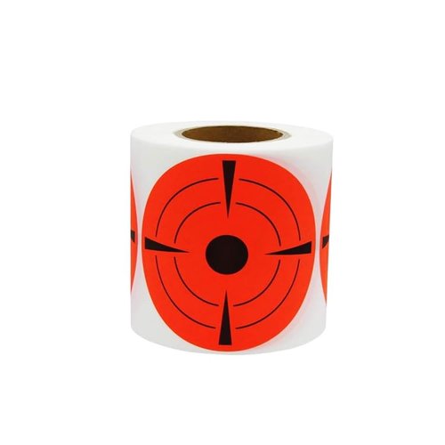 HuntEmUp 3" Round Adhesive Target Stickers - Fluorescent Shooting Dots, Orange (250 Roll) - Target Practice Shooting Range