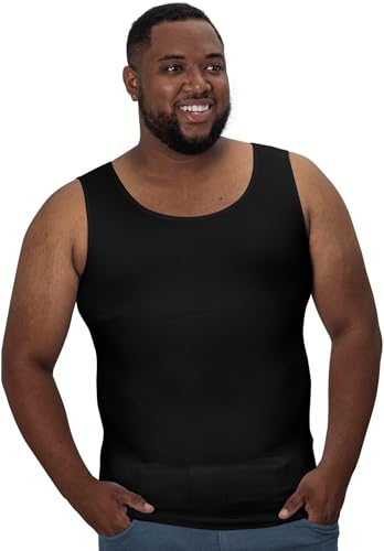 X-Large Tall Black Gynecomastia Compression Shirt for Men