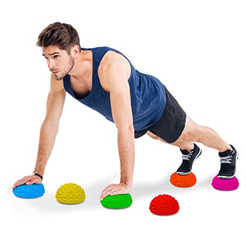 Yes4All Hedgehog Balance Pods for Exercise & Balance Training - Rocky Variation, Set of 9