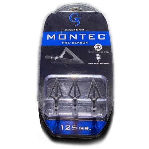 G5 Montec Pre-Season Fixed 3-Blade Broadheads 125 Grain Pack of 3