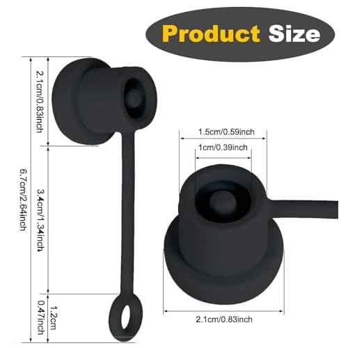 Straw Cover Cap for Stanley Cup, Straw Topper for Stanley 40oz, 30oz, 20oz, Stanley Cup Accessories Silicone Straw Cap Dust-Proof Protector Straw Lid for 0.4in/10mm Straws (Black)