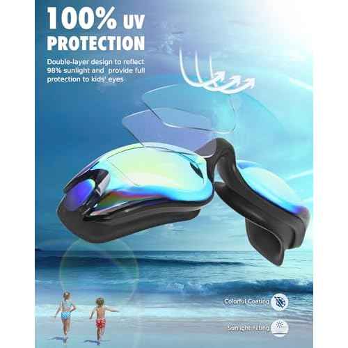 Aegend Kids Swim Goggles, Pack of 2 Swimming Goggles for Children Boys & Girls Age 3-14