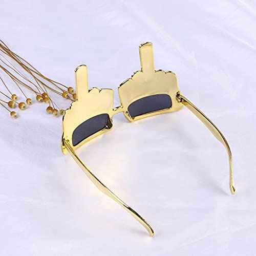 Party Sunglasses with Finger Novelty Funny Eyeglasses for Halloween Masquerade Party Props Golden