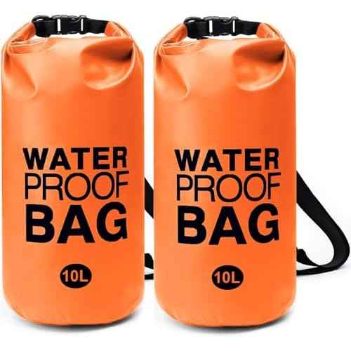 Waterproof Dry Bag ? 2-Pack 10L Roll-Top Dry Bags for Kayaking, Boating, Fishing, Camping & Beach ? Lightweight Waterproof Backpack Keeps Gear Dry