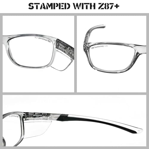 Small Safety Glasses with Side Shield - Anti-Fog, Scratch Resistant, ANSI Z87, Pickleball Glasses - Gloss Black