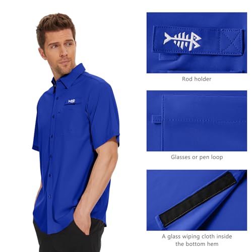 Men's UPF 50+ Breathable Short Sleeve Fishing Shirt for Outdoor Activities