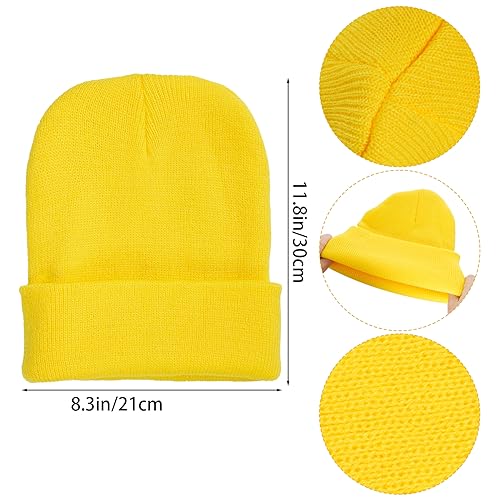 Vintage Steampunk Goggles Glasses with Yellow Beanie Hat, Halloween Costume Accessories for Adult, Halloween Cosplay Party Set