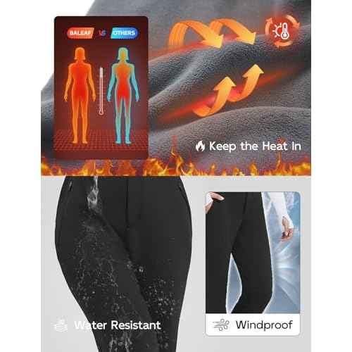 baleaf Snow Pants Womens Fleece Lined Water Resistant Insulated Softshell Winter Ski Pants with Pockets Snowboarding Hiking