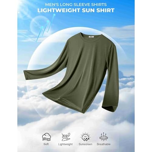 COOFANDY Long Sleeve Shirts for Men Moisture Wicking Activewear T-Shirts Workout Running Shirts