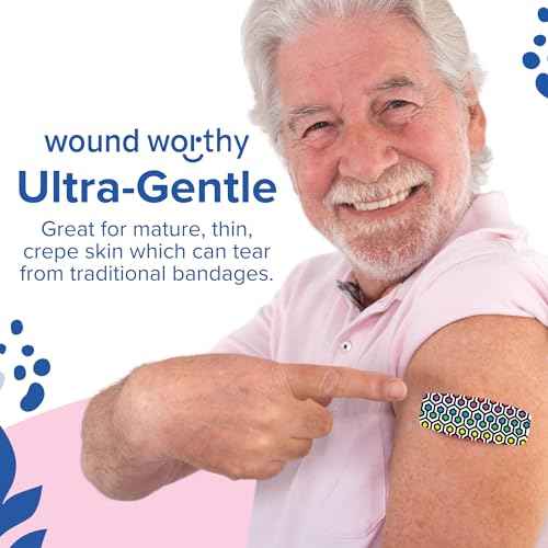 Sensitive Skin Bandages - 2"x4" Prismatic Silicone Foam Dressing - As Seen on Shark Tank - Non-Stick & Hurt-Free Pad for Sensitive Skin - Large & Small Breathable Bandaids (24 pcs.) by Wound Worthy