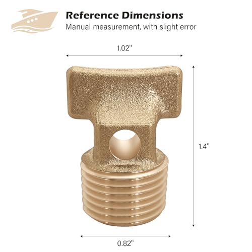 Boat Garboard Drain Plug 1/2" NPT Solid Brass Marine Drain Fitting