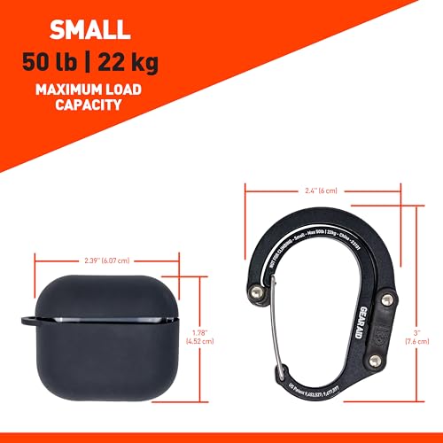 GEAR AID HEROCLIP Carabiner Clip and Hook (Small) for Purse, Stroller, and Backpack, Black and Blue, 2 Pack