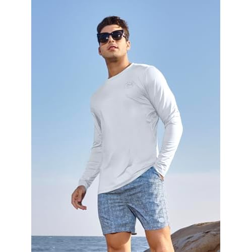 NORTHYARD Men's Sun Protection Shirts Long Sleeve Swim Beach Rash Guard SPF UV UPF 50+ Fishing T-Shirt Quick Dry Lightweight