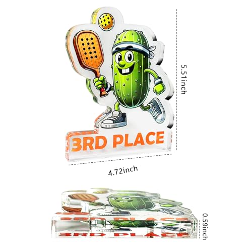 Green Pickleball Trophy & Medals Set - Funny Award for Tournament & Competition