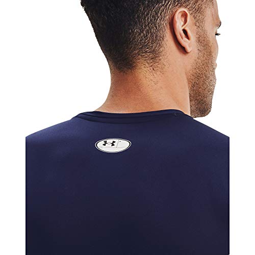 Under Armour Men's HeatGear Compression Sleeveless T-Shirt - Medium / Midnight Navy/White