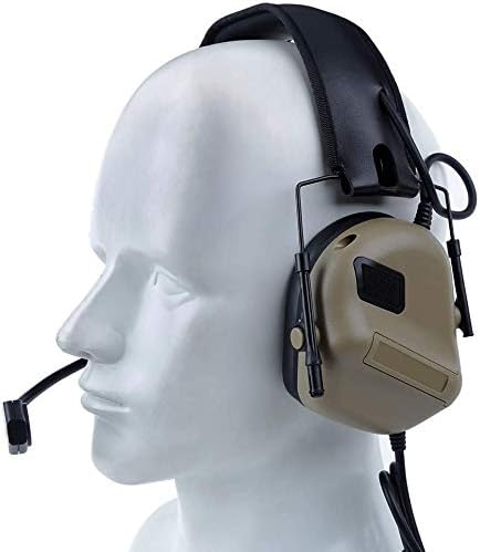 ATAIRSOFT Tactical Headset Wargame Hunting Headphone Without Noise Cancellation Function (Black)