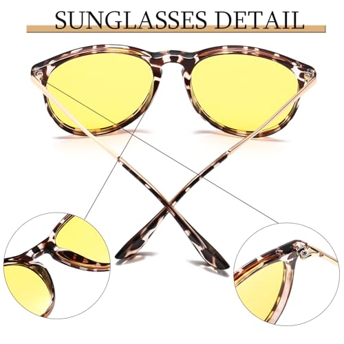 Night Vision Driving Glasses for Women - White Tortoise Frame